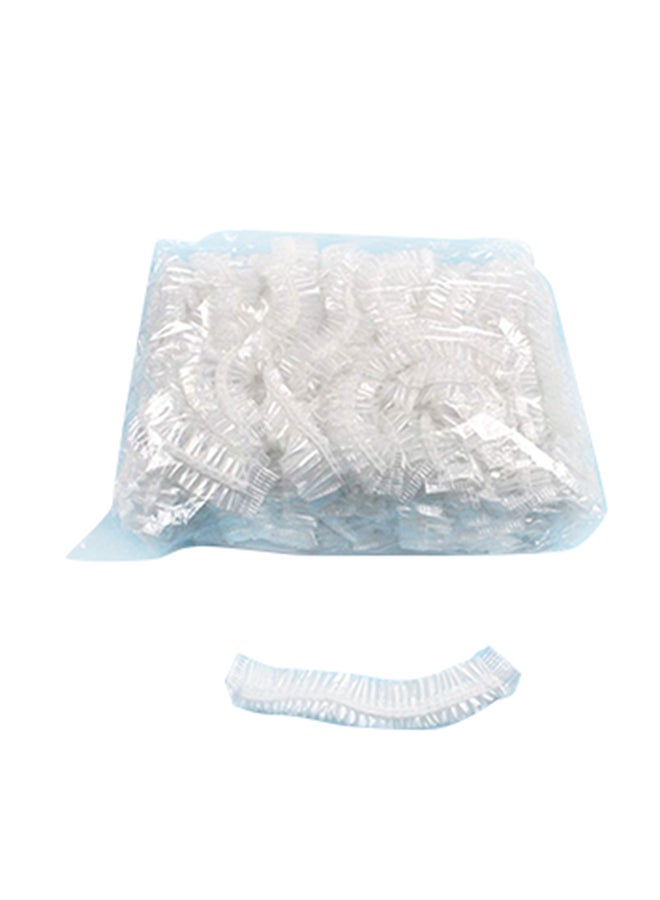 100-Piece Disposable Waterproof Shower Cap Set Clear - Image 1
