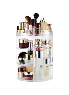 360 Degree Rotating Adjustable Cosmetic Storage Display Case With 8 Layers Clear