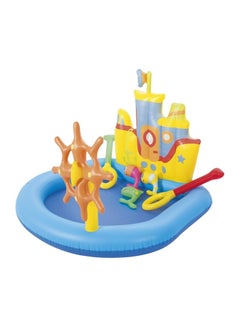 Bestway Inflatable Ships Ahoy Playecenter Playground - One Pool, One Compass,Four Rings, One Octopus, Repair Patch 140x130x104cm  - Image 3