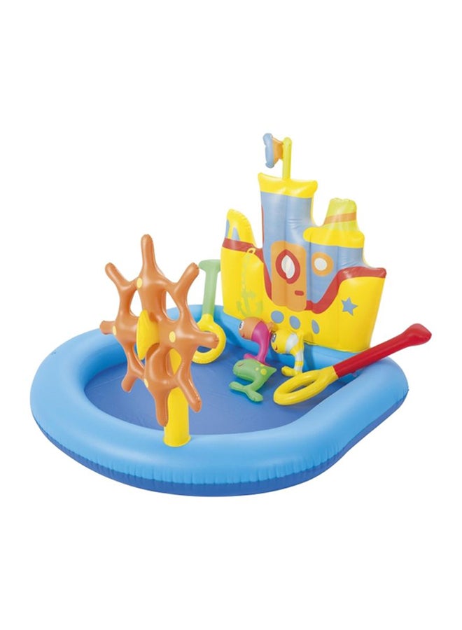 Bestway - Inflatable Ships Ahoy Playecenter Playground - One Pool, One Compass,Four Rings, One Octopus, Repair Patch 140x130x104cm - Image 1