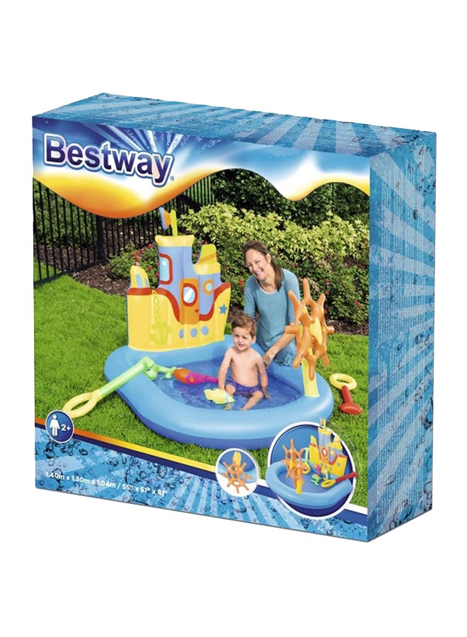 Bestway - Inflatable Ships Ahoy Playecenter Playground - One Pool, One Compass,Four Rings, One Octopus, Repair Patch 140x130x104cm - Image 1