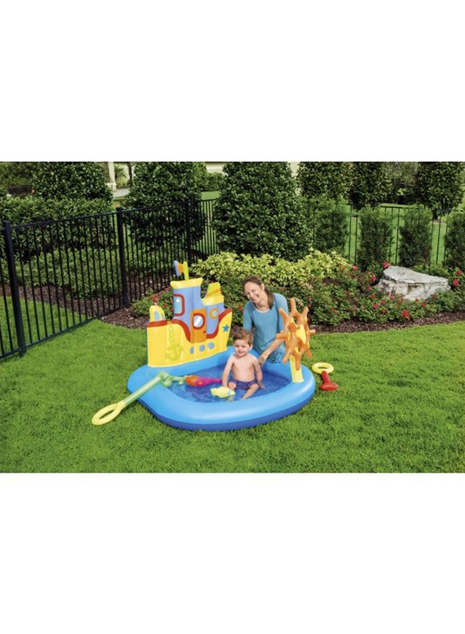 Bestway - Inflatable Ships Ahoy Playecenter Playground - One Pool, One Compass,Four Rings, One Octopus, Repair Patch 140x130x104cm - Image 1