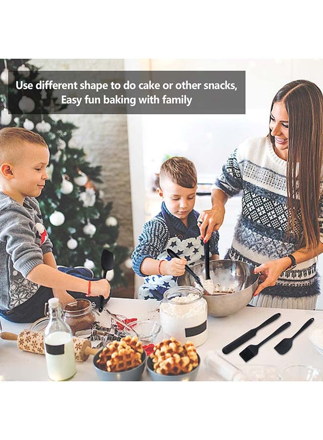 Generic 6-Pieces Flexible Non-Stick Heat Resistant Silicone Spatula For Cooking, Baking And Mixing black  - Image 5