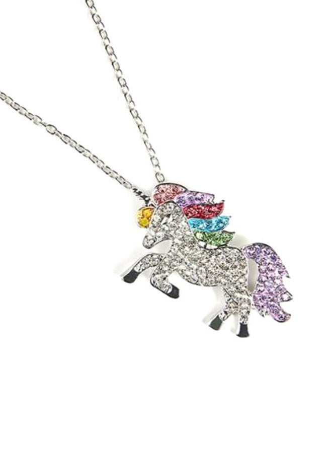 شاربدو قلادة بدلاية على شكل أحادي القرن مرصعة بحجر الراين - Image 3