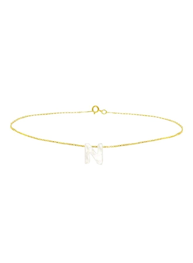 Vera Perla 18 Karat Gold N Mother Of Pearl Charm Bracelet  - Image 1