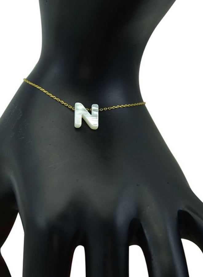 Vera Perla 18 Karat Gold N Mother Of Pearl Charm Bracelet  - Image 3
