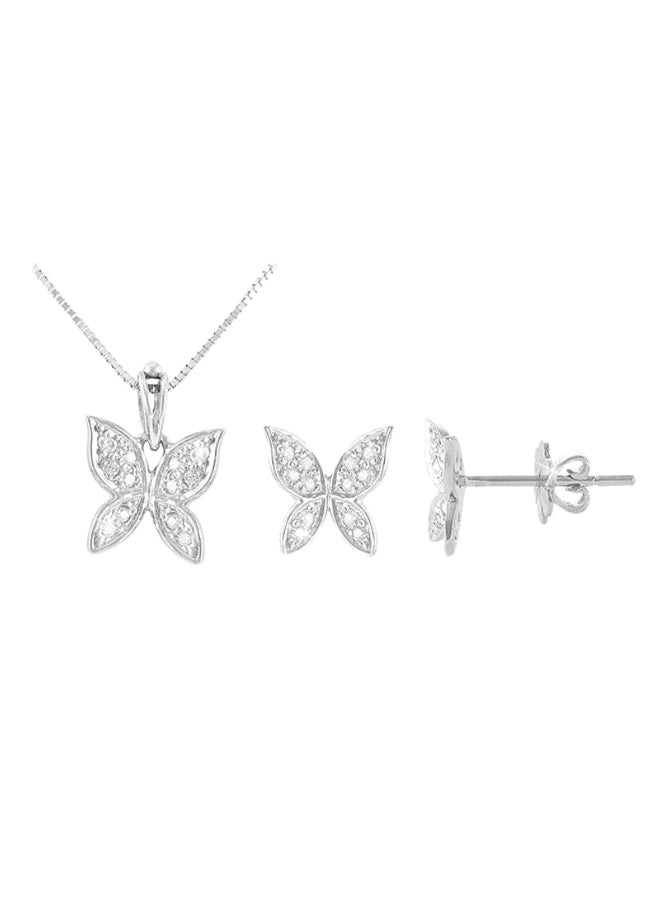 Vera Perla - Butterfly Necklace And Earrings Set - Image 1