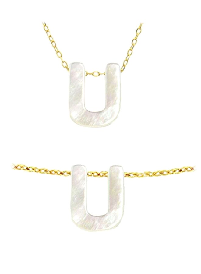 Vera Perla - 18 Karat Gold U Pearl Jewellery Set - Image 1