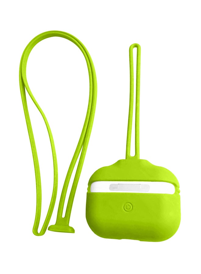 INEIX - 3-Piece Silicone Case With Strap For Apple AirPods Pro Fluorescent Green - Image 1