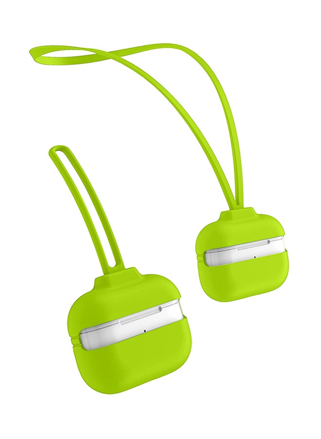 INEIX - 3-Piece Silicone Case With Strap For Apple AirPods Pro Fluorescent Green - Image 1