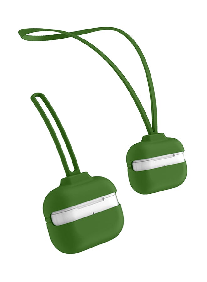 INEIX Protective Case Cover With Hand And Neck Strap For Apple AirPods Pro Dark Green - Image 5
