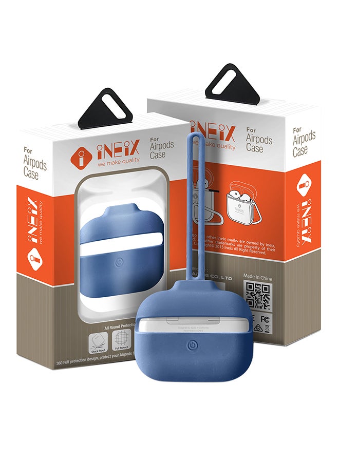 INEIX - Protective Case Cover With Hand And Neck Strap For Apple AirPods Pro Sky Blue - Image 1