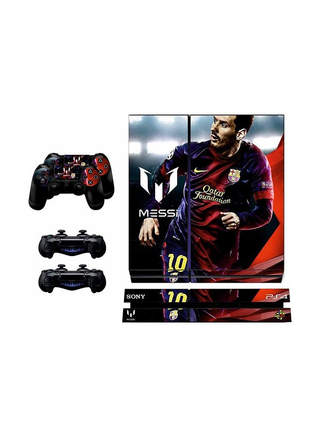 Decalac 3-Piece Skin Sticker Cover For PS4 And 2 Controller Set , Messi 