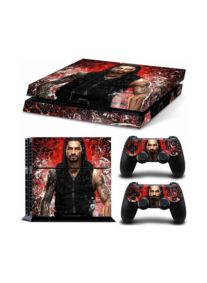 Rdx 3-Piece Roman Reigns Printed Gaming Console And Controller Skin Sticker Set For PlayStation 4 