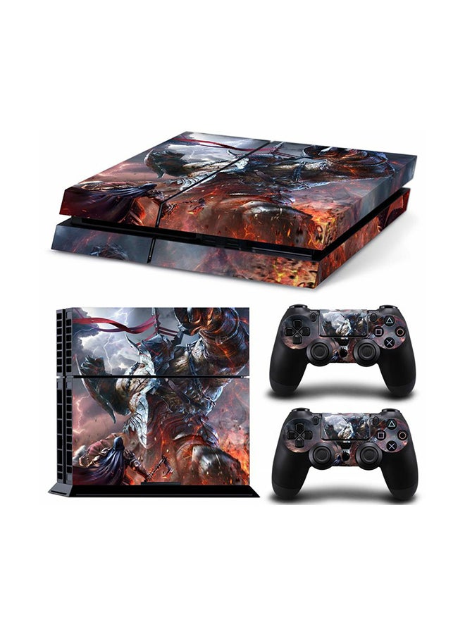 3-Piece Assassins Creed Printed Gaming Console And Controller Skin Sticker Set For PlayStation 4