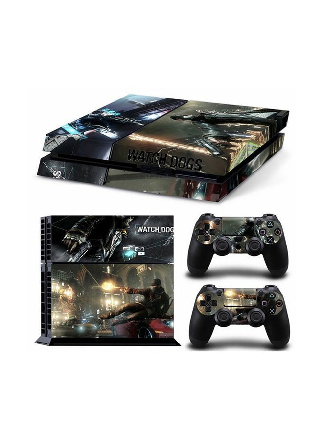 Generic 3-Piece Watch Dogs  Printed Gaming Console And Controller Skin Sticker Set For PlayStation 4 