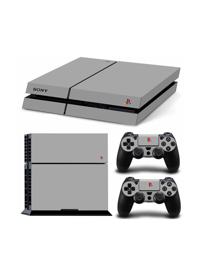 3-Piece Sony Printed Gaming Console And Controller Skin Sticker Set For PlayStation 4