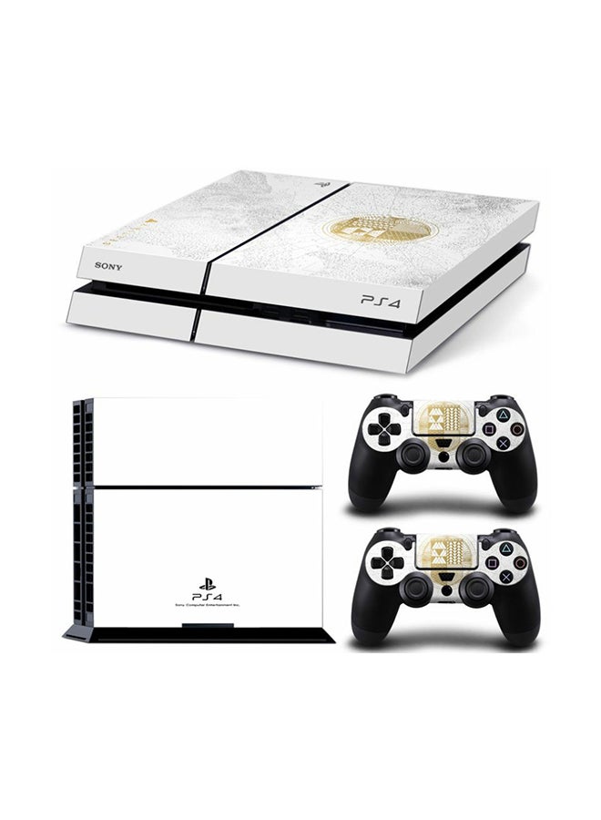 مجموعة ملصقات مطبوعة لجهاز الألعاب بلايستيشن 4 وذراعي التحكم من 3 قطع