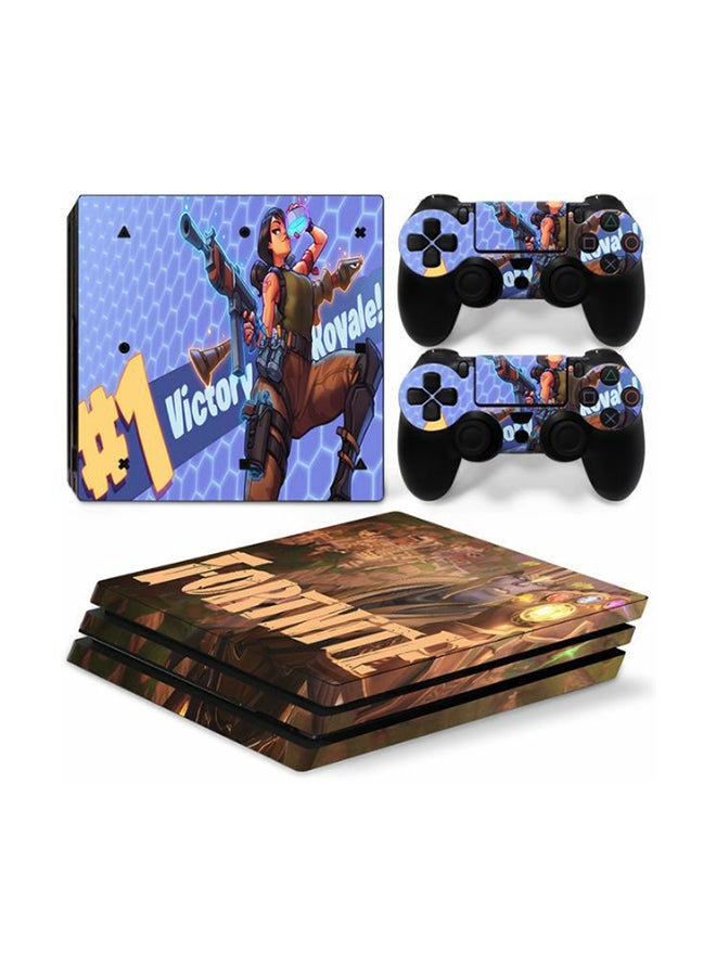 مجموعة ملصقات لجهاز ألعاب بلايستيشن 4، وذراع التحكم من سوني مضادة للماء بطبعة من لعبة "Fortnite" من 3 قطع