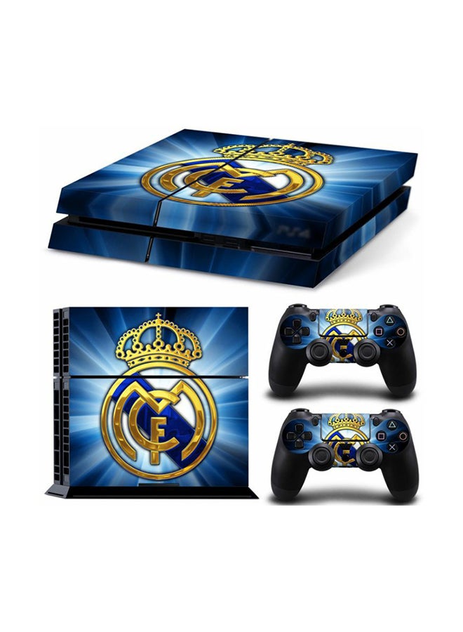 Generic 3-Piece Real Madrid Printed Gaming Console And Controller Skin Stickers Set For Sony PlayStation 4 