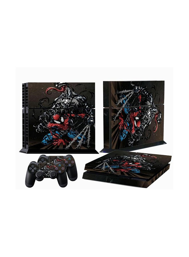 3-Piece Spider Man Printed Gaming Console And Controller Skin Stickers Set For Sony PlayStation 4 - v1600672171/N39931595A_1