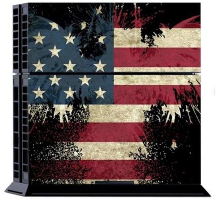 مجموعة ملصقات بطبعة علم أمريكا لهيكل جهاز الألعاب وذراع التحكم لجهاز بلايستيشن 4 من سوني من 3 قطع - Image 2