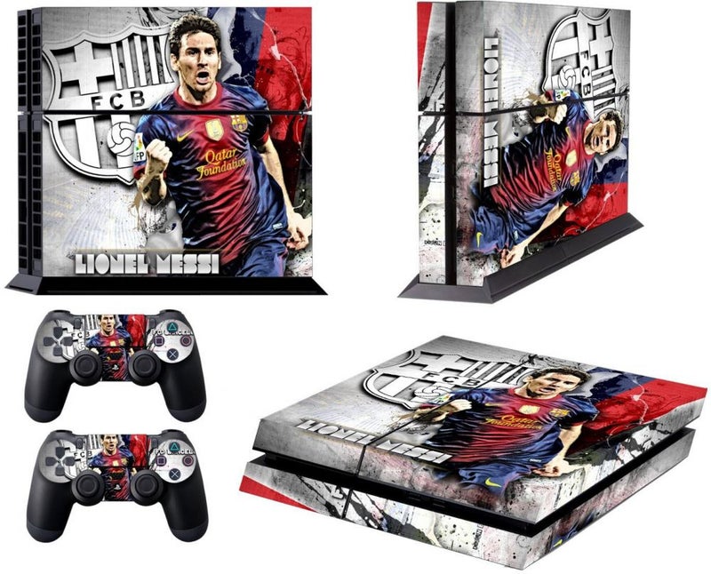3-Piece Lionel Messi Barcelona Printed Gaming Console And Controller Skin Stickers Set For Sony PlayStation 4  - Image 4