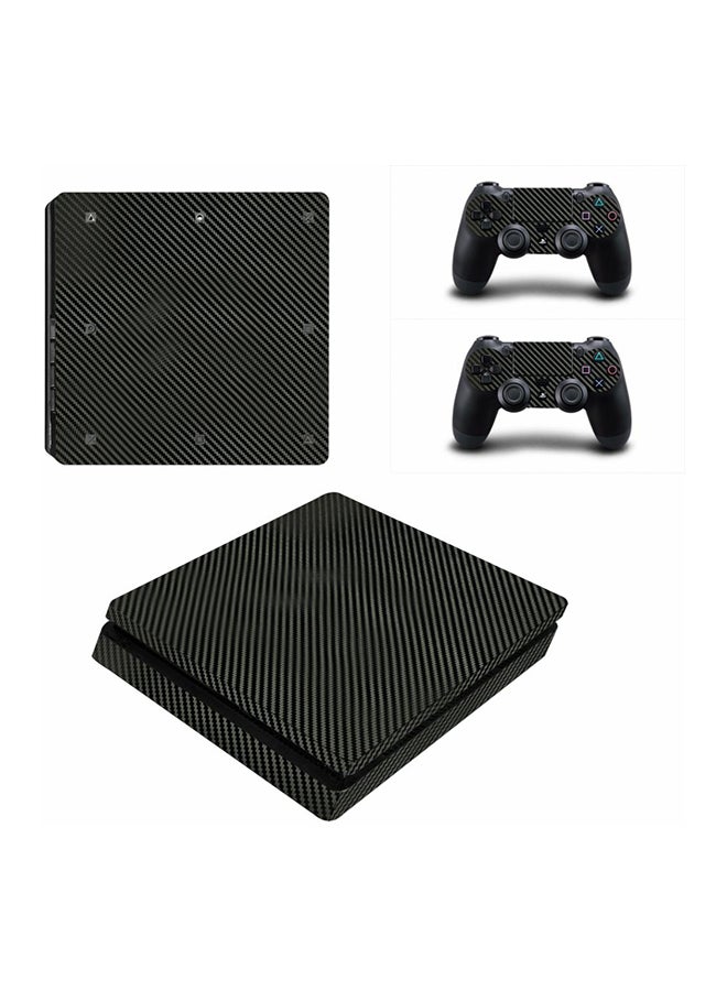 Vinyl Decal Black Carbon Fiber Design Printed Gaming Console Skin Sticker For Sony PlayStation 4