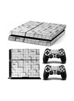 3-Piece Simple 3D Printed Gaming Console And Controller Skin Stickers Set For Sony PlayStation 4
