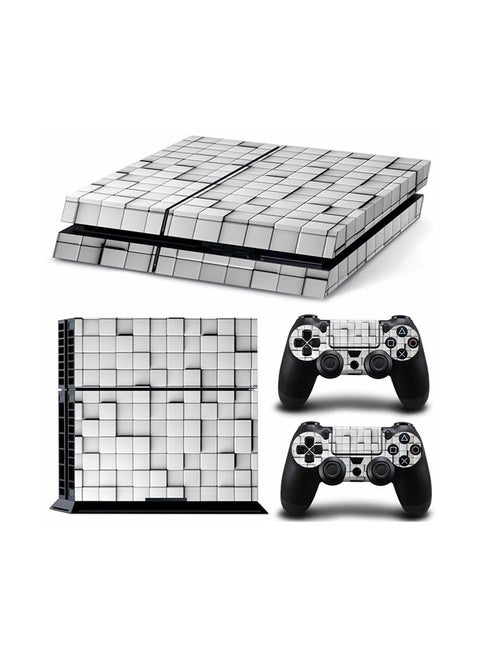 3-Piece Simple 3D Printed Gaming Console And Controller Skin Stickers Set For Sony PlayStation 4