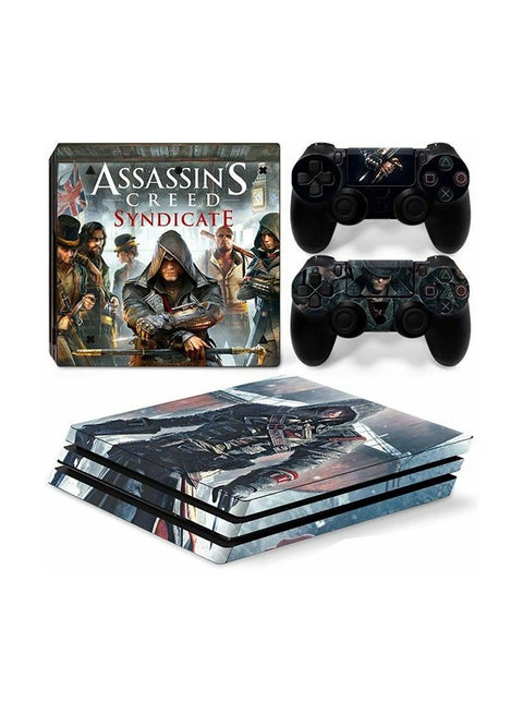 3-Piece Assassin's Creed Syndicate Printed Gaming Console And Controller Skin Stickers Set For Sony PlayStation 4