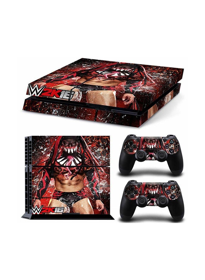 3-Piece W2k16 Printed Gaming Console And Controller Skin Stickers Set For Sony PlayStation 4