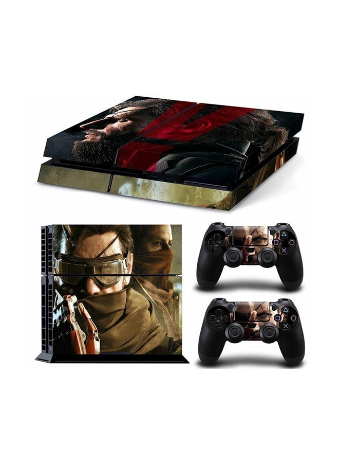 3-Piece Move Design Printed Gaming Console Skin Sticker And 2 Controller Cover Decals Set For PlayStation 4