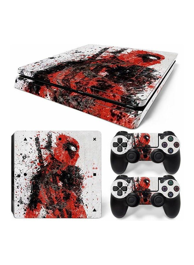 SEEKYOU 3-Piece Fantastic Four Design Printed Gaming Console Skin Sticker And 2 Controller Cover Decals Set For PlayStation 4