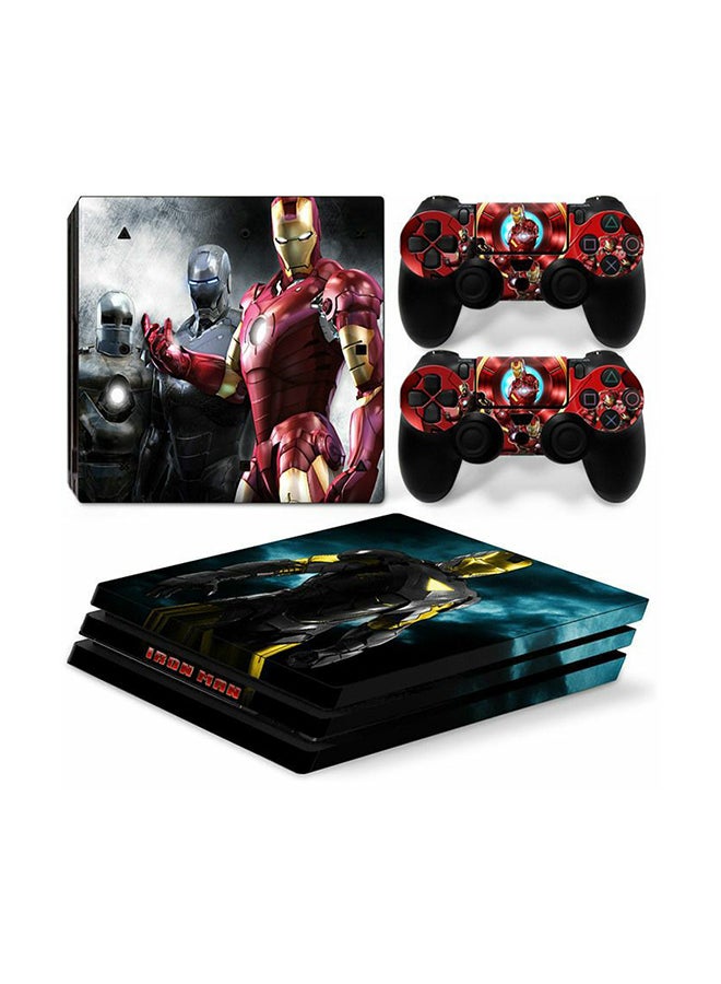 مجموعة ملصقات وحدة التحكم اللاسلكية Ironman المكونة من 3 قطع لجهاز PlayStation 4