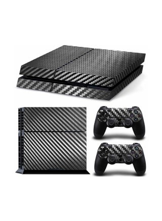 3-Piece Carbon Fibre Console And Controller Sticker Set For PlayStation 4 - v1600672192/N39932012A_1
