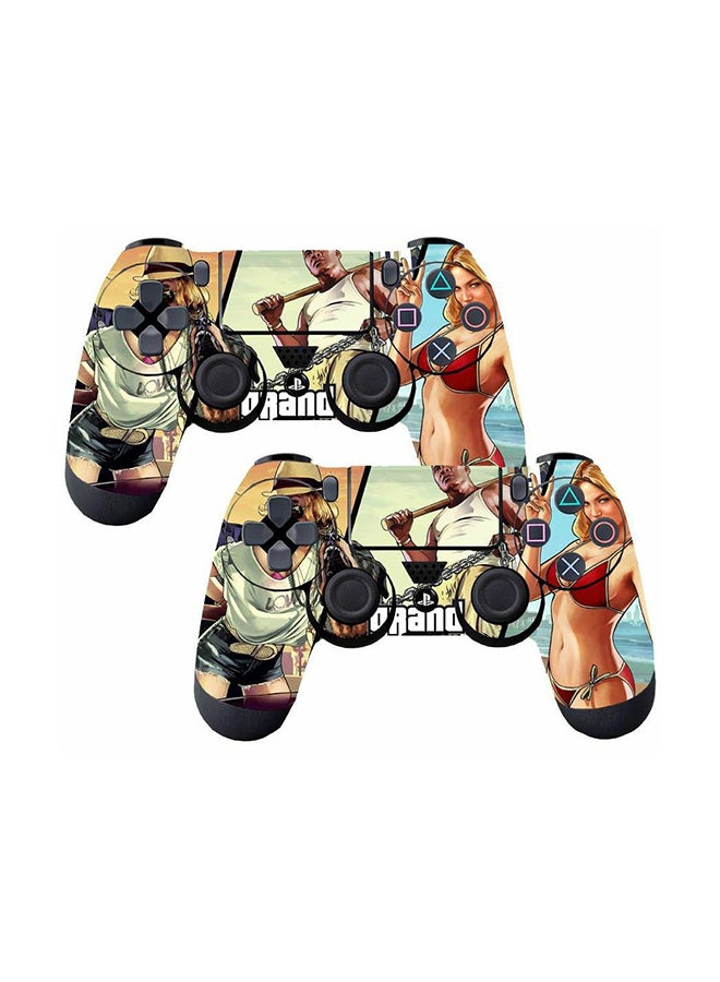 2-Piece GTA Controller Sticker Set For PlayStation 4