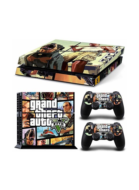 طقم ملصقات حماية لجهاز الألعاب بلايستيشن 4 وذراعي التحكم من 3 قطع، طراز Tn-ps4-1566