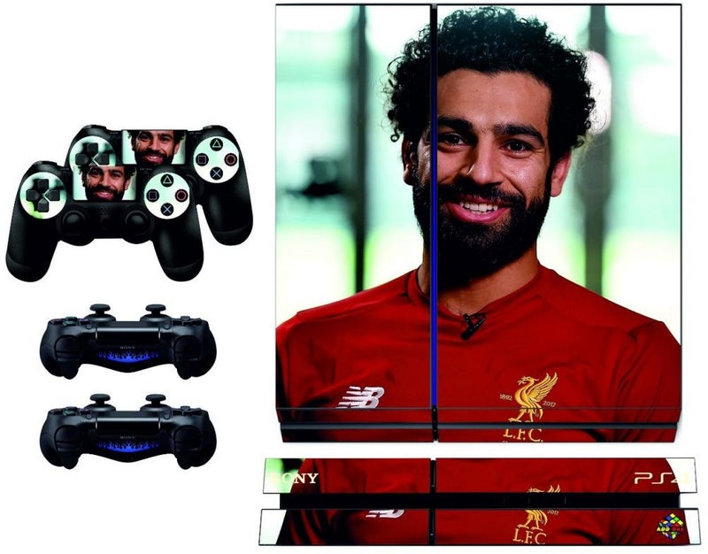 Decalac 3-Piece Skin Sticker Cover For PS4 And 2 Controller Set,  Mo Salah - Image 2