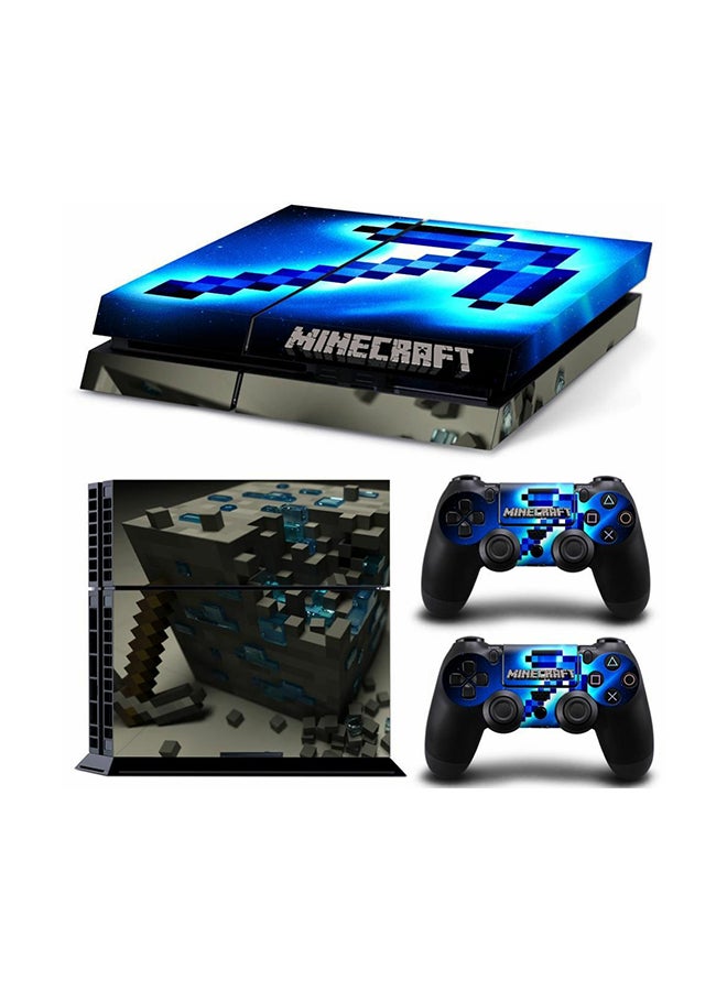 Decalac - 3-Piece Skin Sticker Cover For PS4 And 2 Controller Set , Minecraft - Image 1