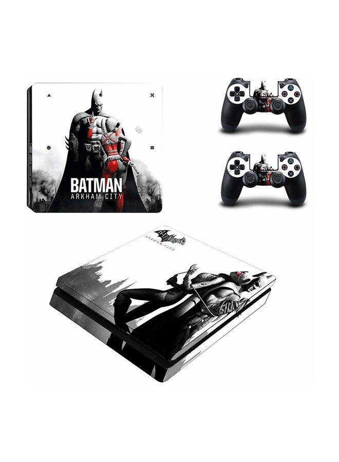 ملصق من الفينيل لجهاز الألعاب بلايستيشن 4 سليم بطبعة لعبة Batman Arkham City