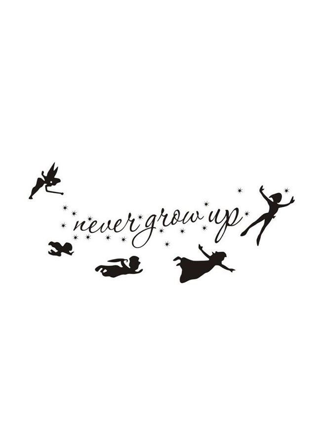Never Give Up Wall Sticker Letter Wall Decal Elf Cartoon Room Stick Wall Removable Sticker Decors Black - Image 1