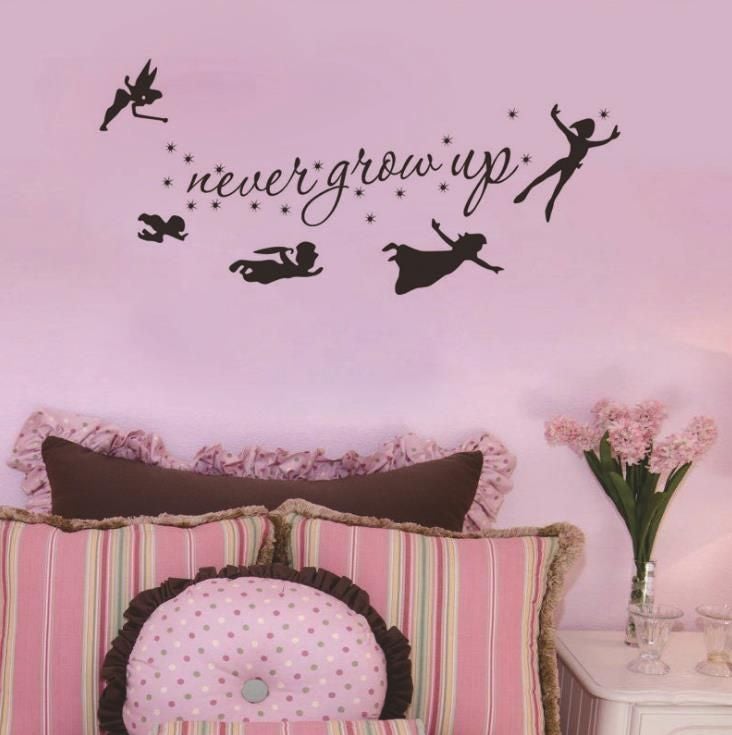 Never Give Up Wall Sticker Letter Wall Decal Elf Cartoon Room Stick Wall Removable Sticker Decors Black - Image 2