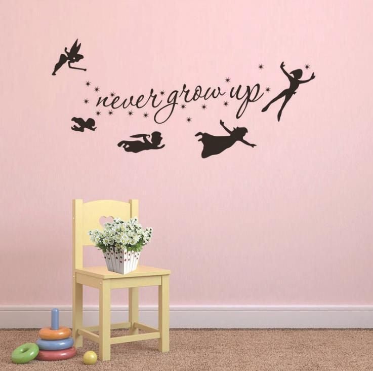 Never Give Up Wall Sticker Letter Wall Decal Elf Cartoon Room Stick Wall Removable Sticker Decors Black - Image 4