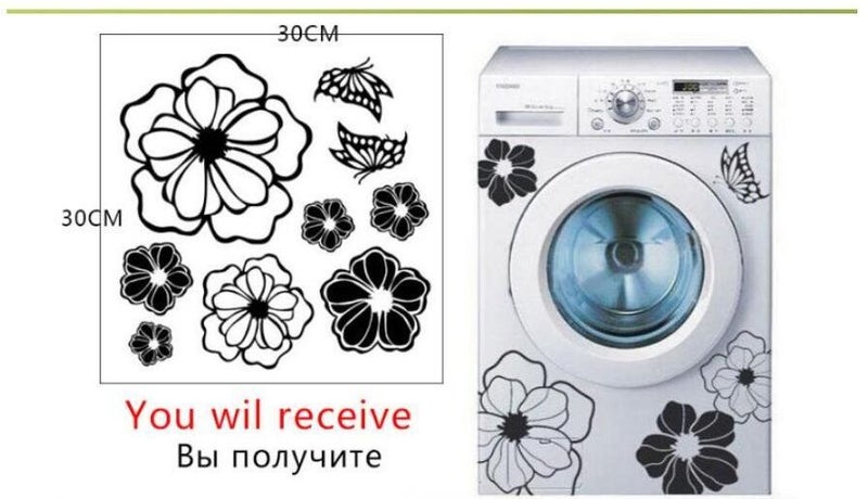 Butterflies Diy Wall Sticker Bathroom Wall Stickers Toilet Living Room Refrigerator Decoration Christmas Decoration For Home Black 30x30cm - v1600673123/N39702076A_2