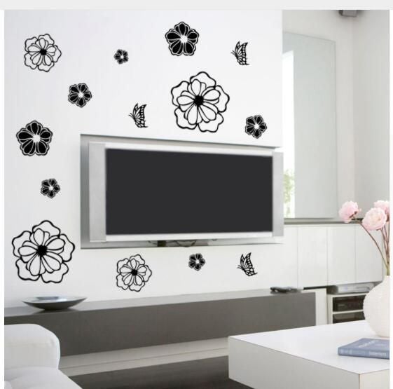 Butterflies Diy Wall Sticker Bathroom Wall Stickers Toilet Living Room Refrigerator Decoration Christmas Decoration For Home Black 30x30cm - v1600673124/N39702076A_8