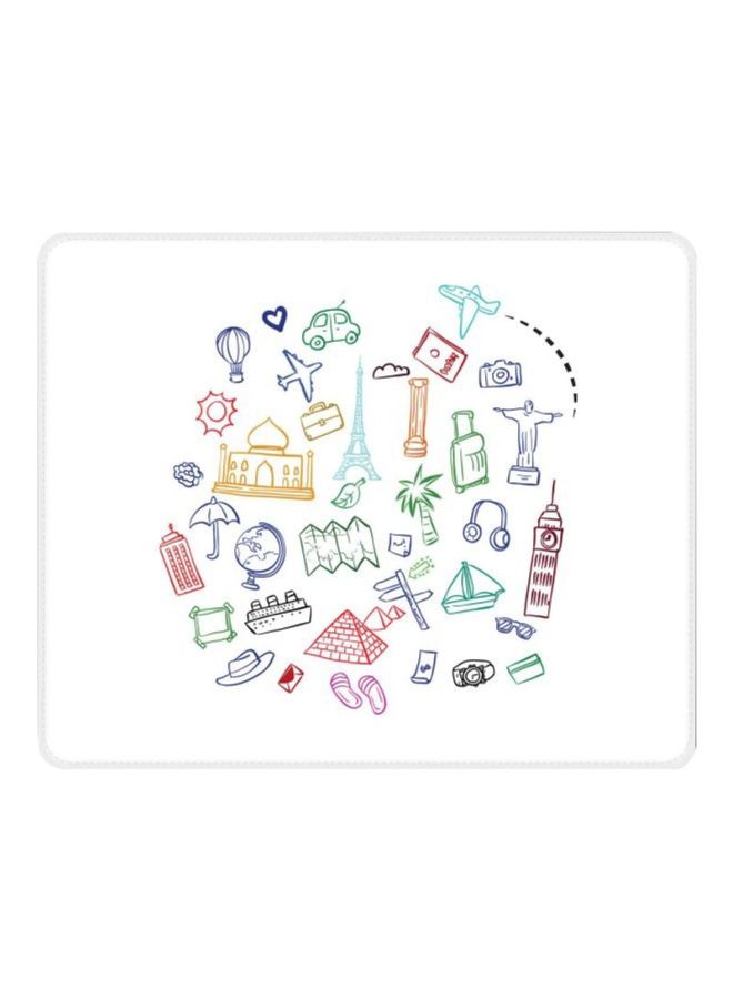 Stylizedd Muscial Instruments Printed Gaming Mouse Pad White/Brown/Yellow  - Image 1