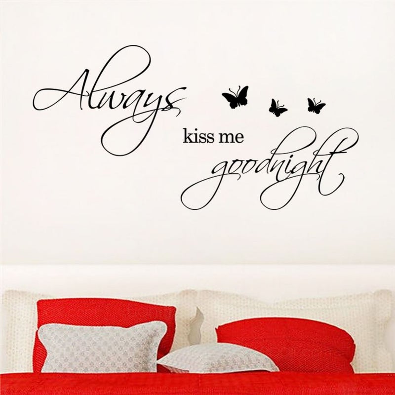 Words Quotes Letters & Numbers Wall Stickers Removable Waterproof Wall Sticker Bedroom Living Room Sitting Room Bathroom Black 20x55cm - Image 2