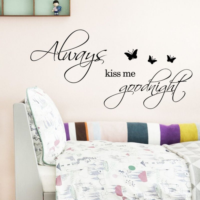 Words Quotes Letters & Numbers Wall Stickers Removable Waterproof Wall Sticker Bedroom Living Room Sitting Room Bathroom Black 20x55cm - Image 3