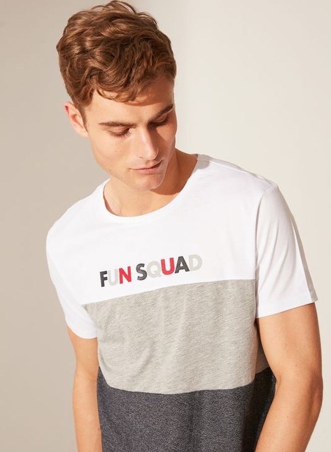 LC WAIKIKI - Fun Squad Printed T-Shirt White/Grey/Red - Image 1